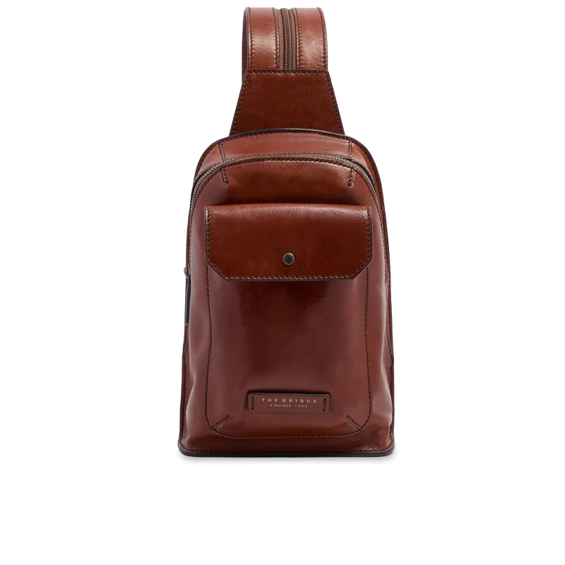 Zaino monospalla in pelle uomo