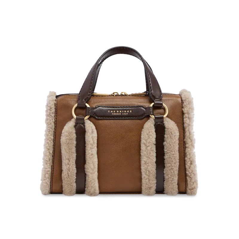Borsa a mano in pelle con tracolla removibile
