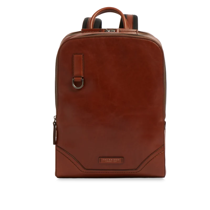 Zaino in pelle porta pc uomo due zip
