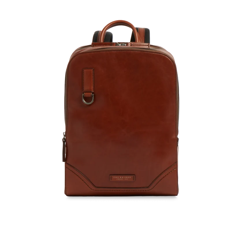 Zaino in pelle porta pc uomo due zip