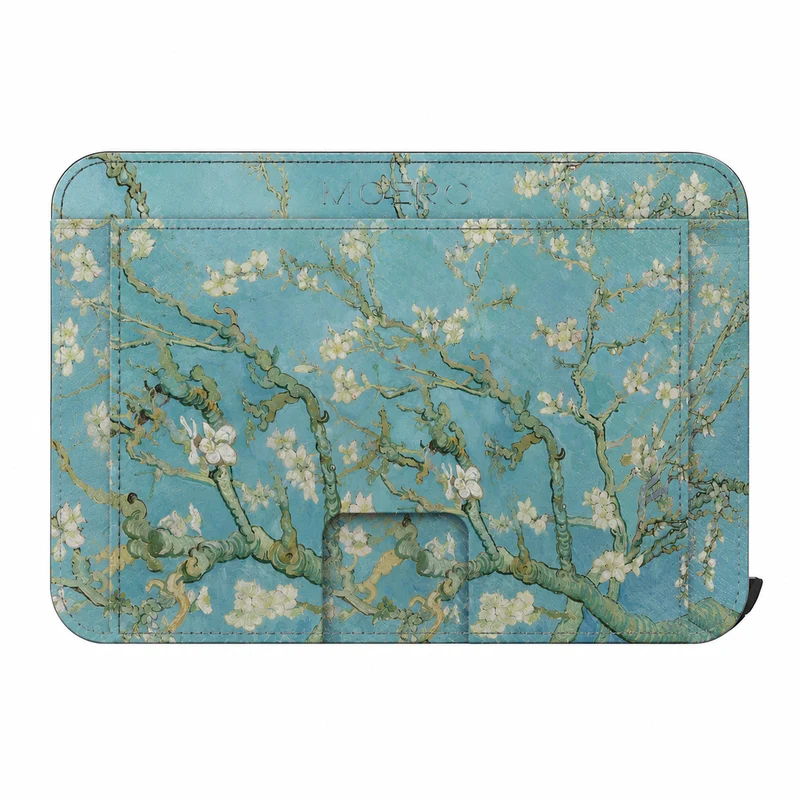 Moero M2 Pro - Ramo di mandorlo in fiore Limited Edition - MagSafe Wallet – Portafoglio RFID in Alluminio e Vera Pelle Saffiano Antigraffio