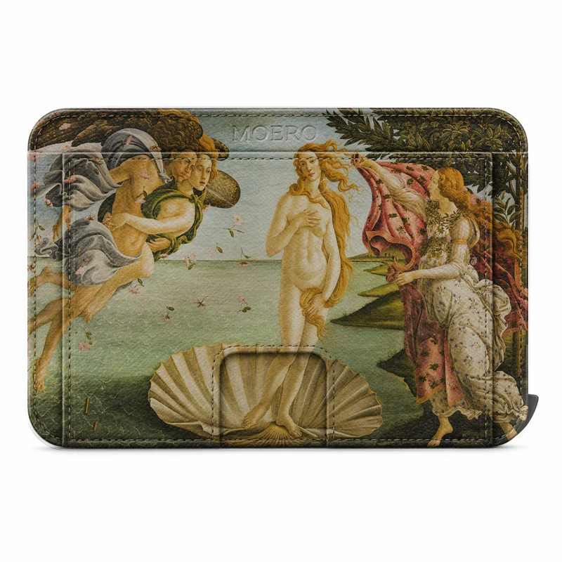 Moero M2 Pro - La nascita di Venere Limited Edition - MagSafe Wallet – Portafoglio RFID in Alluminio e Vera Pelle Saffiano Antigraffio