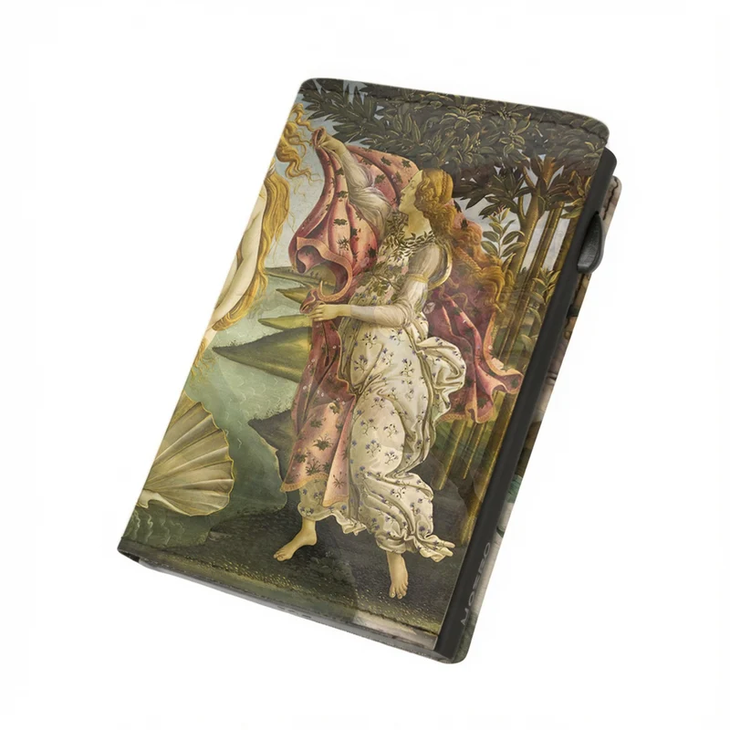 Moero La nascita di Venere Limited Edition – Portafoglio RFID in Vera Pelle Saffiano con Chiusura Magnetica e Portamonete Zip