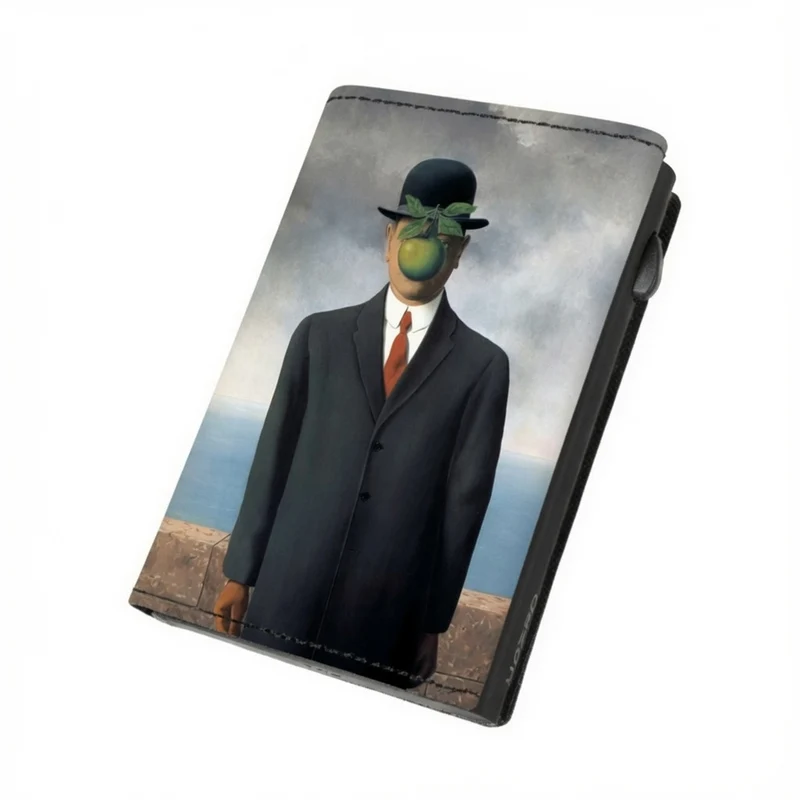 Moero Il figlio dell'uomo Limited Edition – Portafoglio RFID in Vera Pelle Saffiano con Chiusura Magnetica e Portamonete Zip