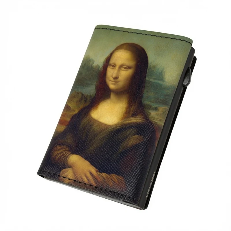 Moero Gioconda Limited Edition – Portafoglio RFID in Vera Pelle Saffiano con Chiusura Magnetica e Portamonete Zip