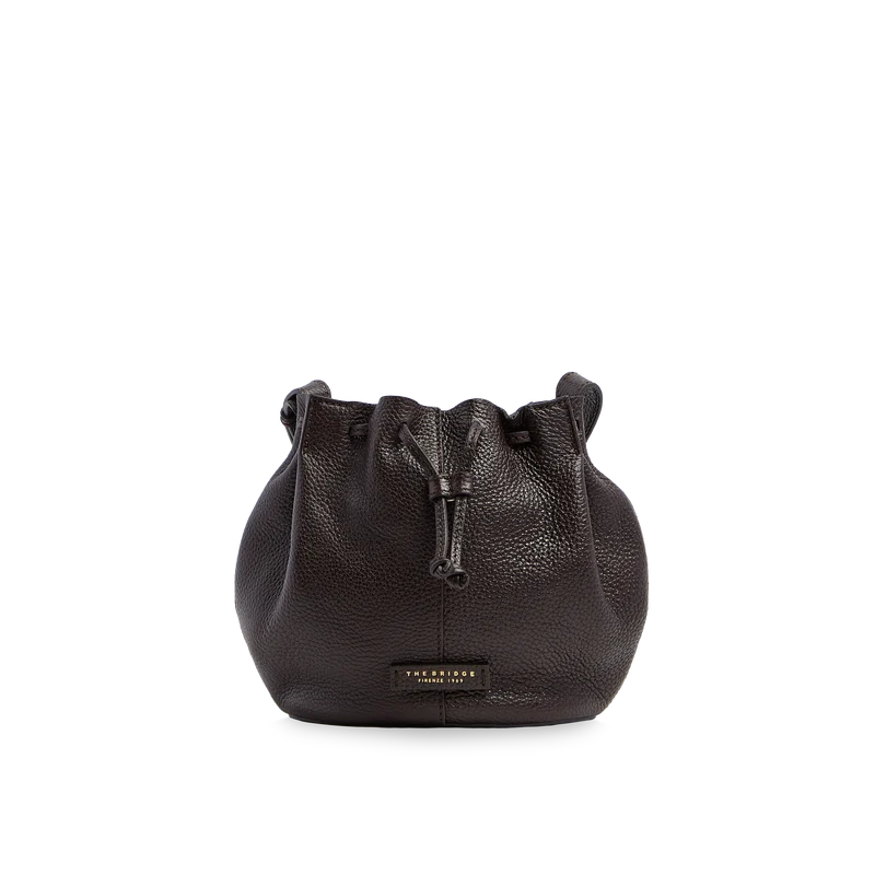 Borsa secchiello in pelle