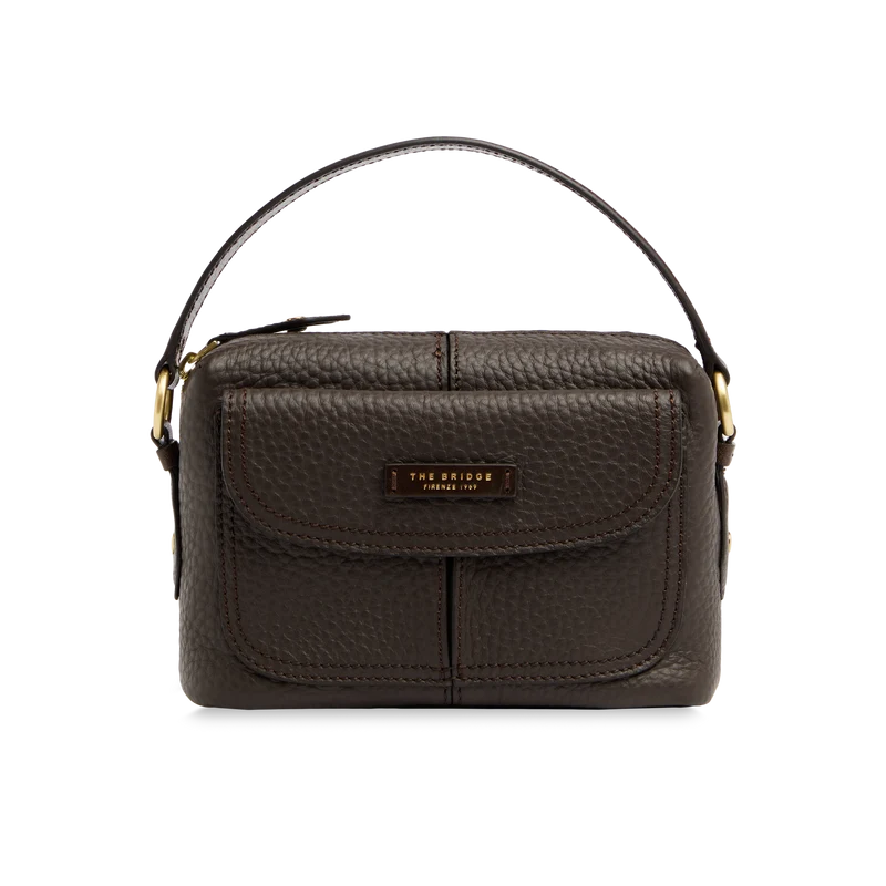 Borsa a mano piccola in pelle martellata