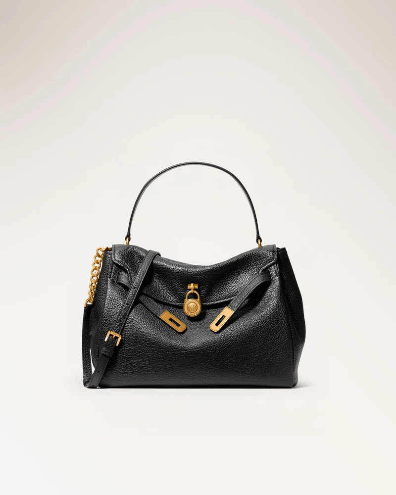 Lg Flap Th Satchel Black