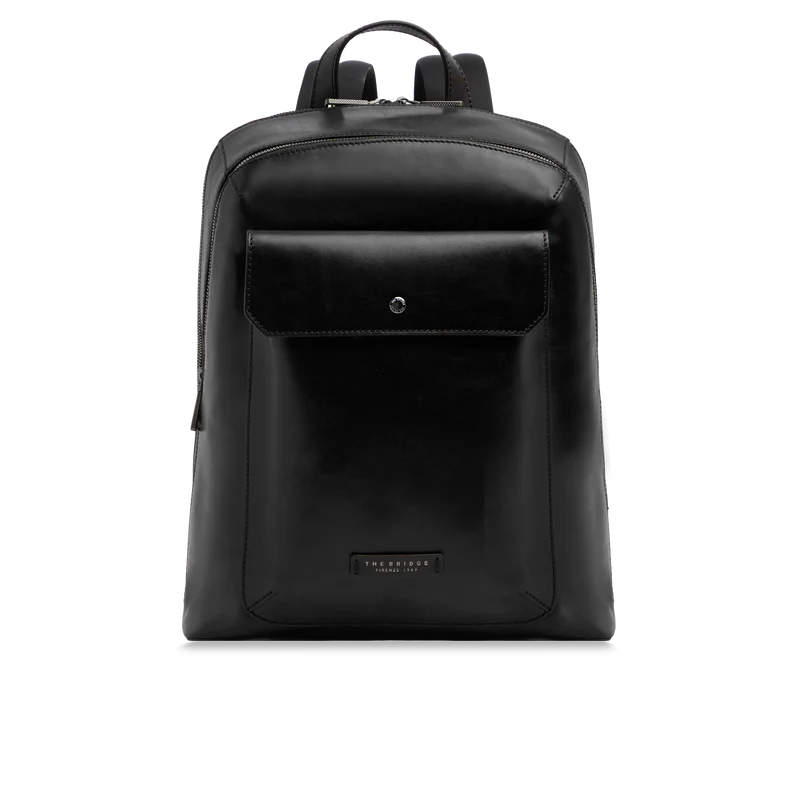 Zaino in pelle porta pc uomo due zip