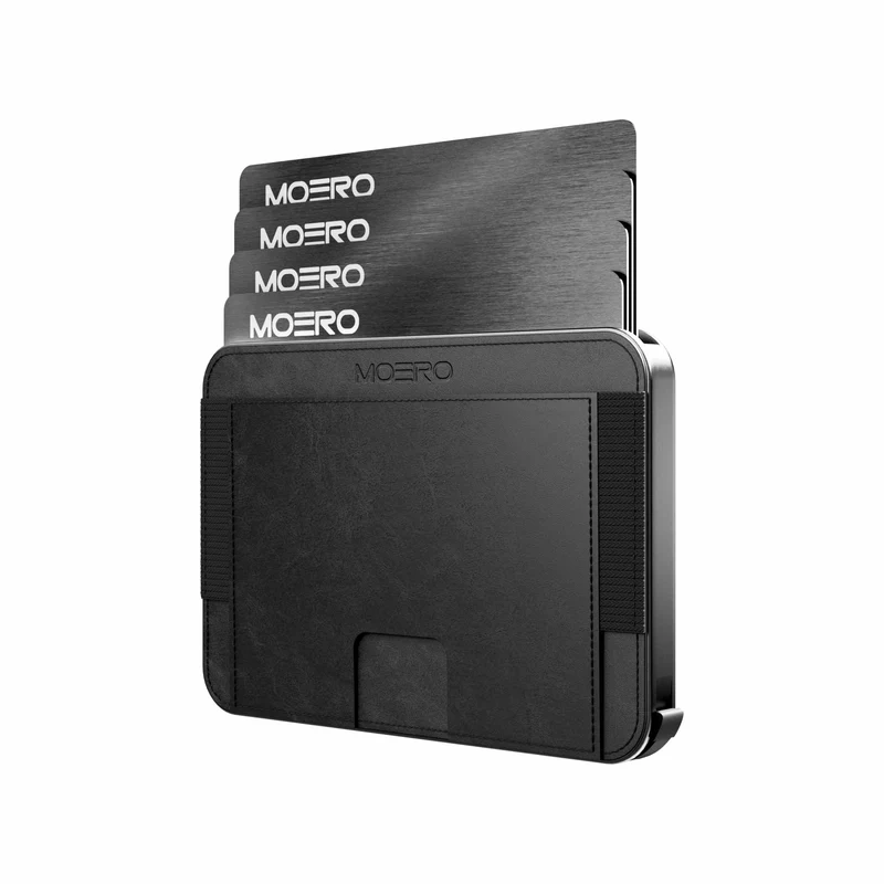 Moero M2 Pro Vintage Black MagSafe Wallet – Portafoglio RFID in Alluminio e Pelle Vegan