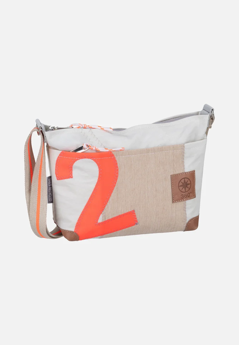 Deern Lütt Crossover Weiss/Sand/Zahl Orange - Pouch Bag