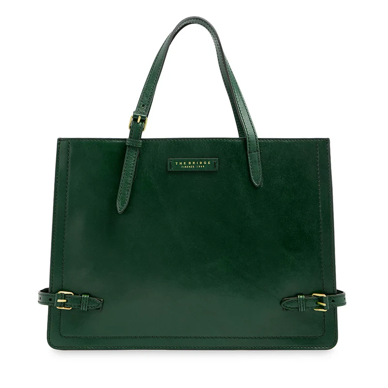 Shopping Bag Donna THE BRIDGE linea Monica in Pelle Verde Pino