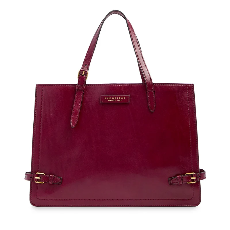 Shopping Bag Donna THE BRIDGE linea Monica in Pelle Rosso Barolo
