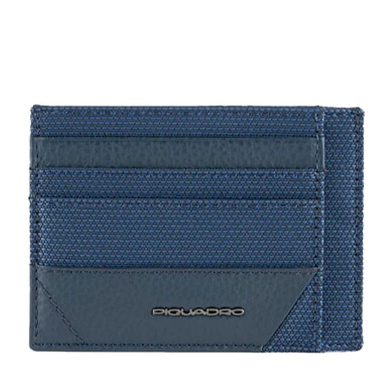 Porta Carte Uomo PIQUADRO In Tessuto e Pelle Blu Linea Trakai - PP2762W109R