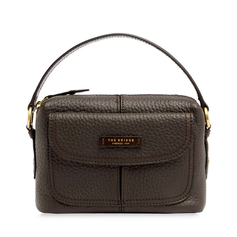 Borsa Donna a Tracolla THE BRIDGE linea Martina in Pelle color Moka