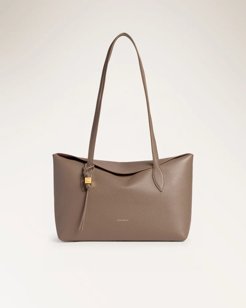 Handbag Grained Warm Taupe