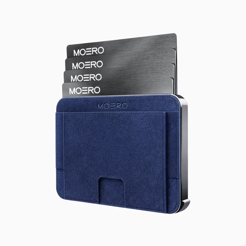 Moero M2 Pro SUPERIOR MagSafe Wallet – Portafoglio RFID in Alluminio e Microfibra Scamosciata