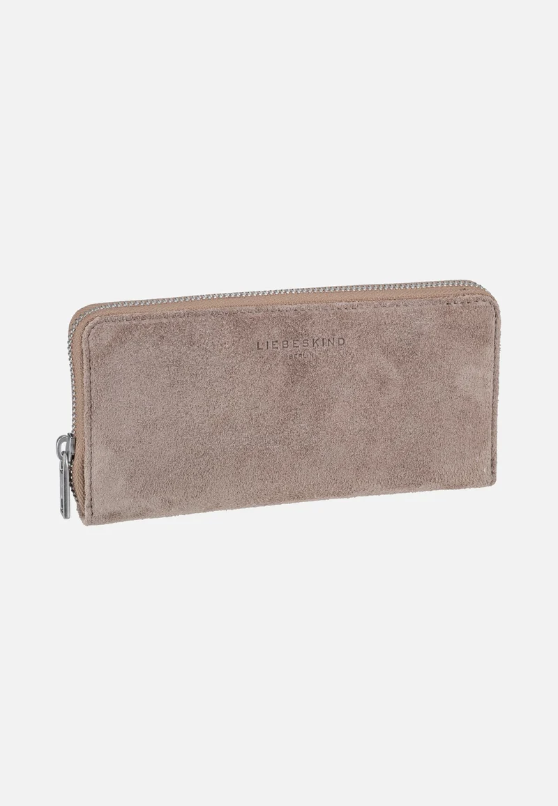 Ines L Suede Neutral Grey - Wallet