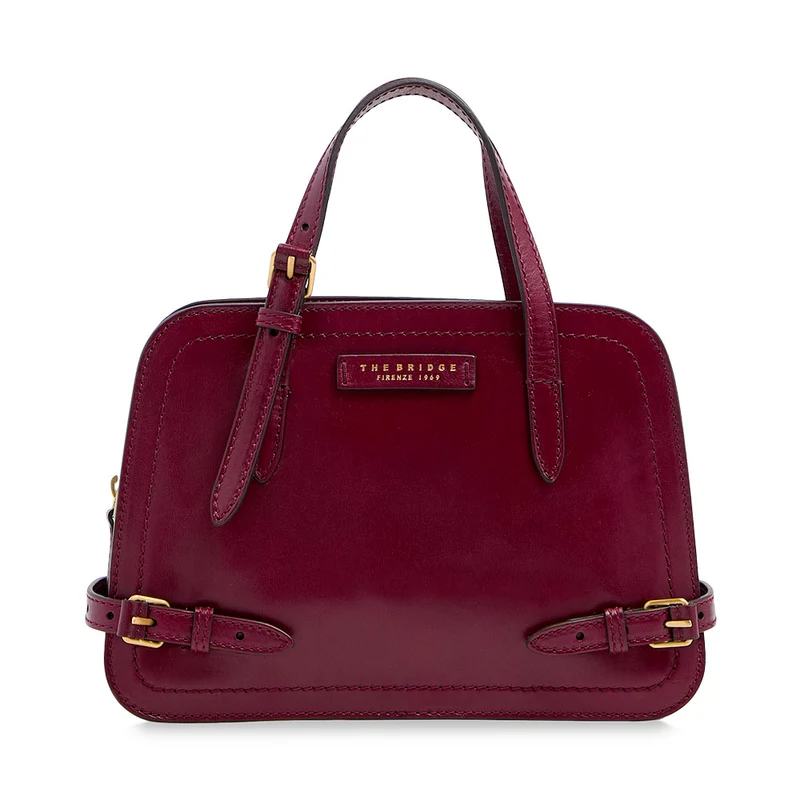 Borsa Donna a Mano THE BRIDGE linea Monica in Pelle Rosso Barolo