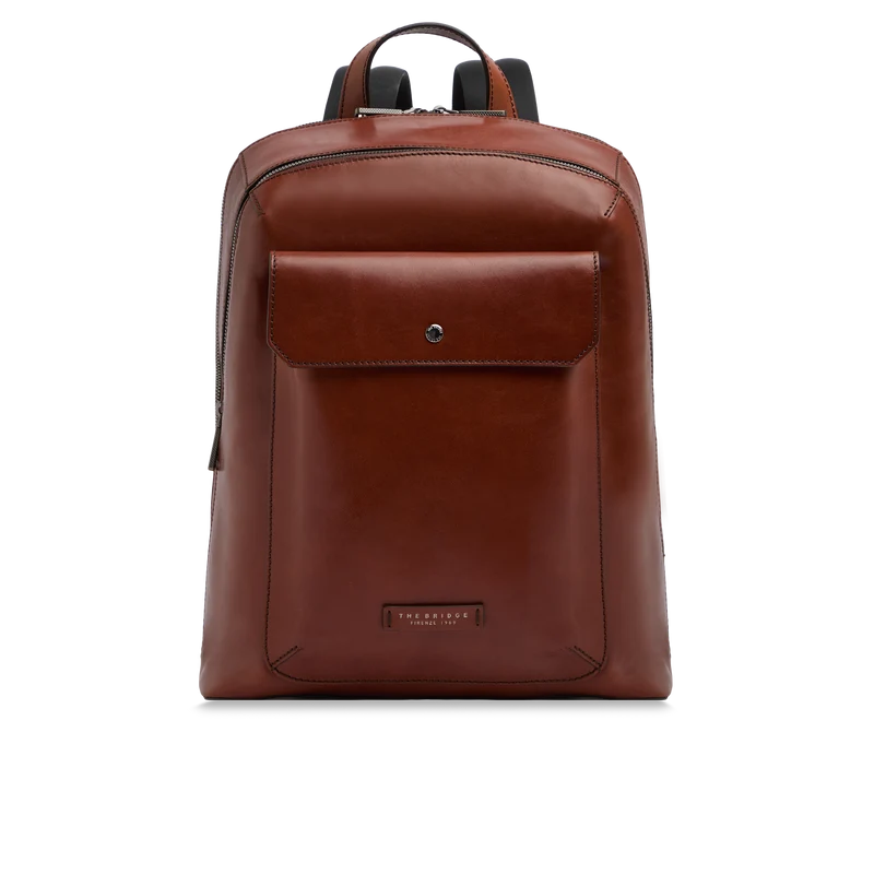 Zaino in pelle porta pc uomo due zip
