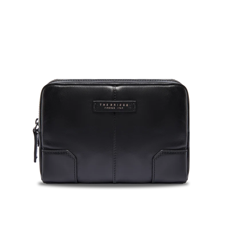 Pochette uomo in pelle con zip