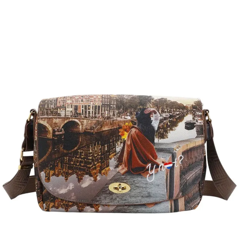 Borsa Donna a Tracolla Y NOT YES-631 Stampa Autumn in Holland