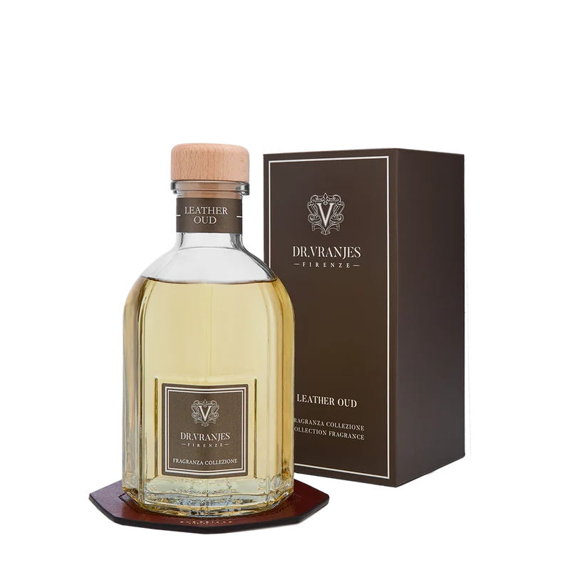 Limited Edition fragranza ambiente Leather Oud (500 ml) ​con disco in pelle