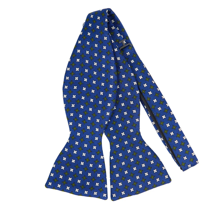BLUETTE SELF-TIE PRINTED SILK BOWTIE