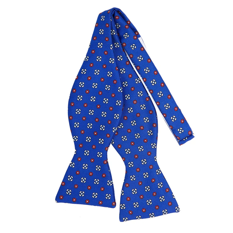 BLUETTE SELF-TIE PRINTED SILK BOWTIE
