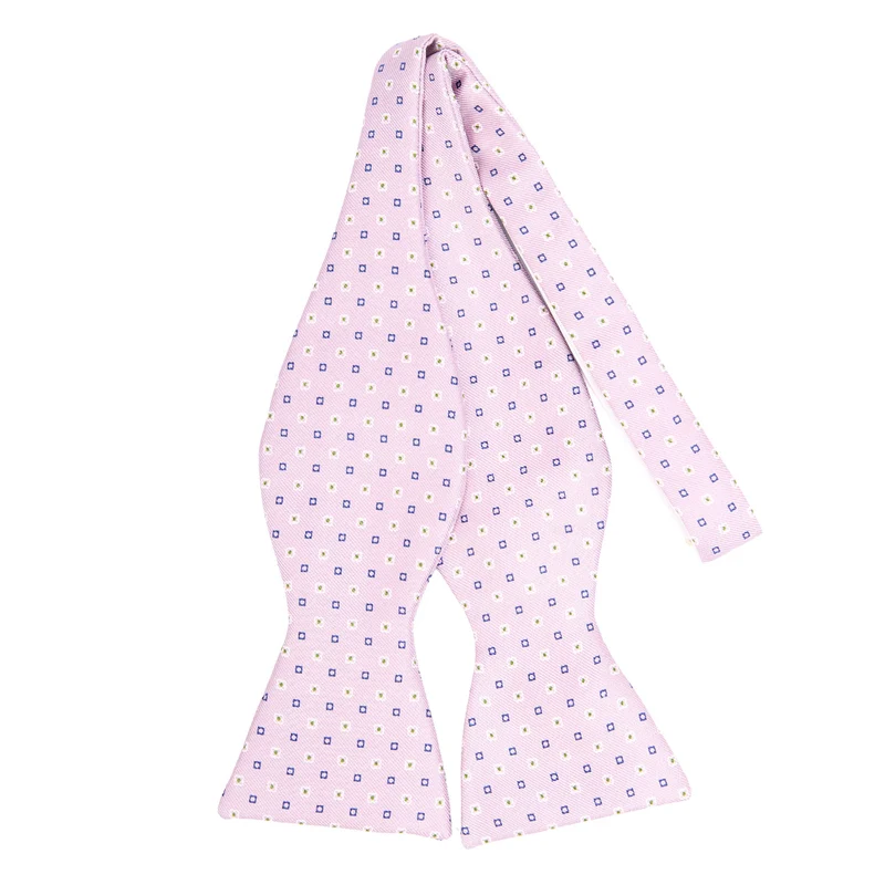 LILAC SELF-TIE PRINTED SILK BOW TIE