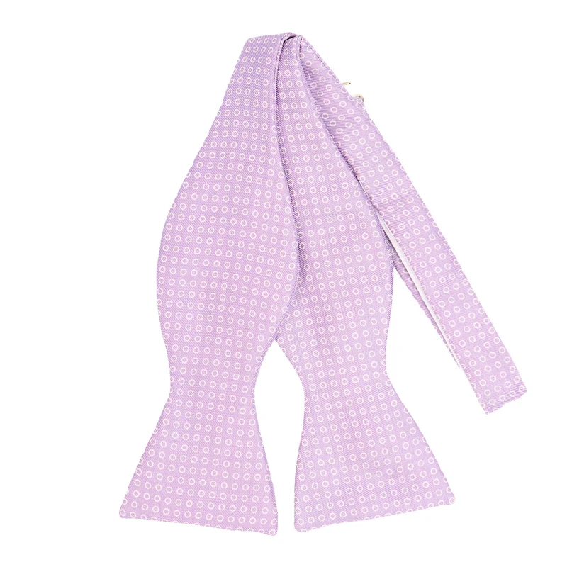 LILAC SELF-TIE PRINTED SILK BOW TIE