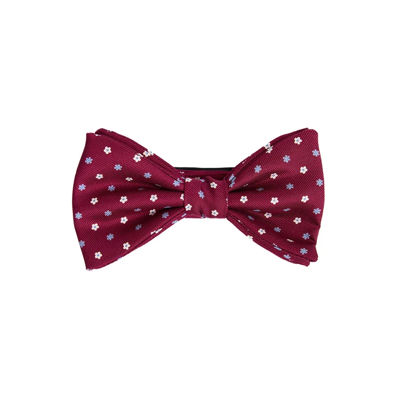 FUCHSIA PRE-KNOTTED PRINTED SILK BOWTIE