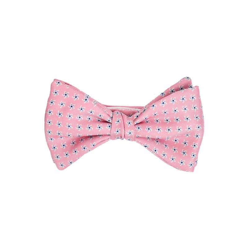 PINK PRE-KNOTTED PRINTED SILK BOWTIE