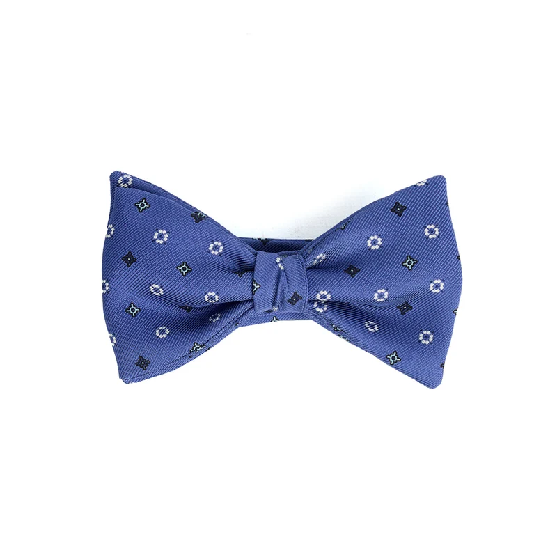 POWDER BLUE PRE-KNOTTED PRINTED SILK BOWTIE