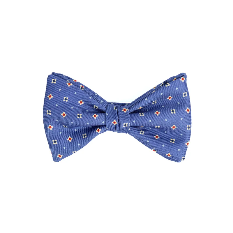 POWDER BLUE PRE-KNOTTED PRINTED SILK BOWTIE