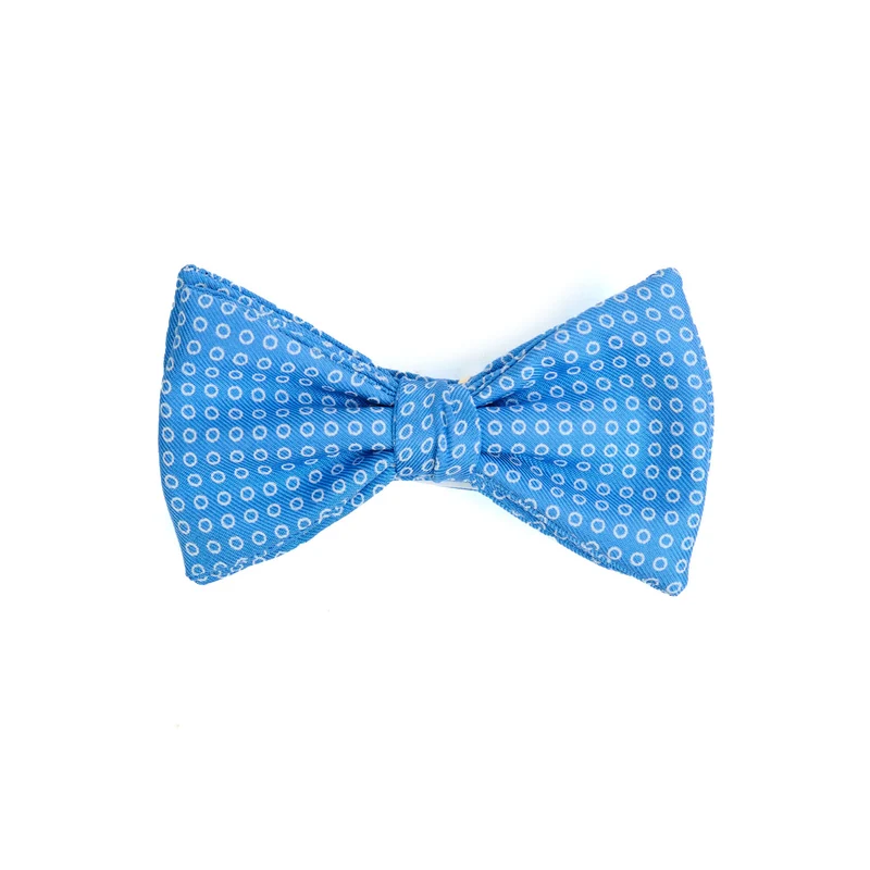 LIGHT BLUE PRE-KNOTTED PRINTED SILK BOWTIE