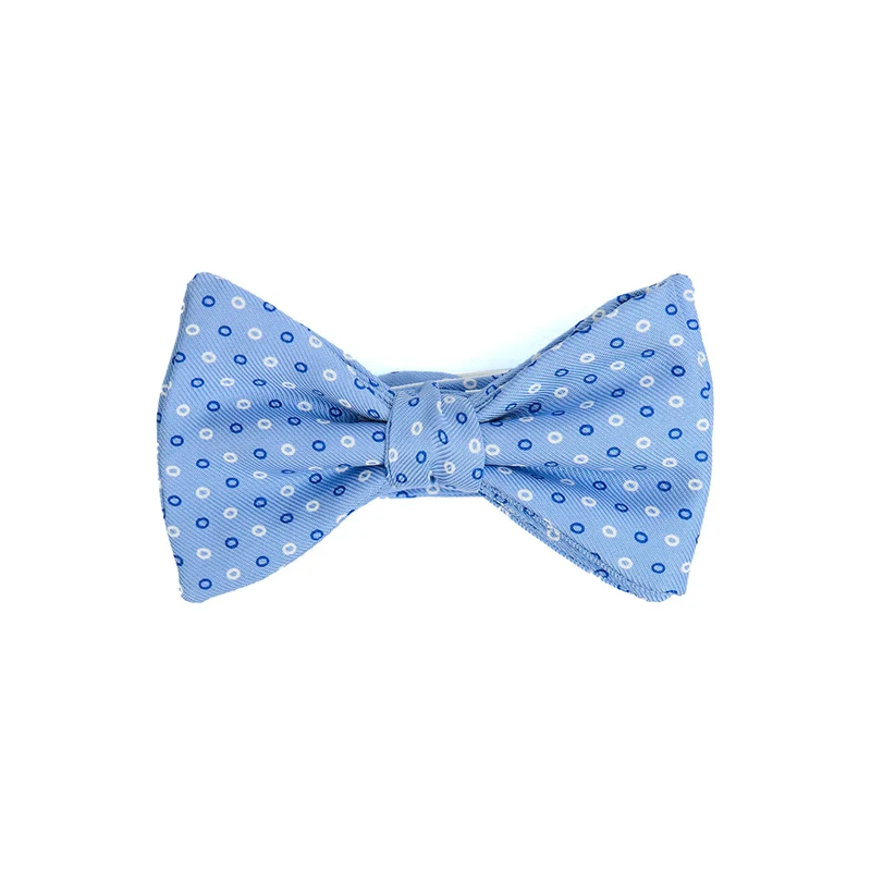 LIGHT BLUE PRE-KNOTTED PRINTED SILK BOWTIE