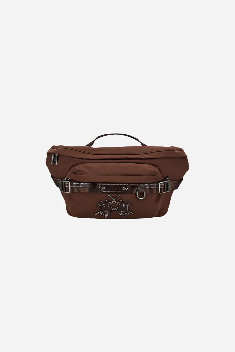 Gürteltasche aus technischem Canvas mit Maxi-Logo – Andean Bum Bag