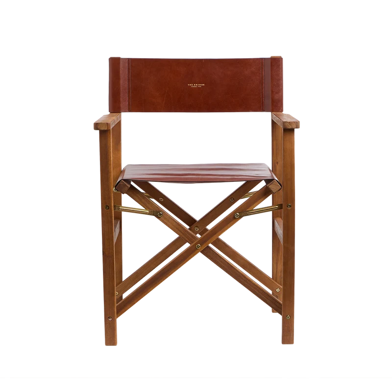 Sedia regista in legno e pelle