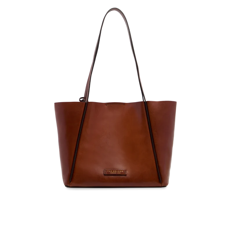 Borsa shopper in pelle con pochette coordinata