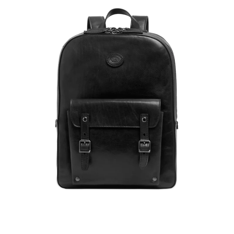 Zaino in pelle porta pc uomo due zip