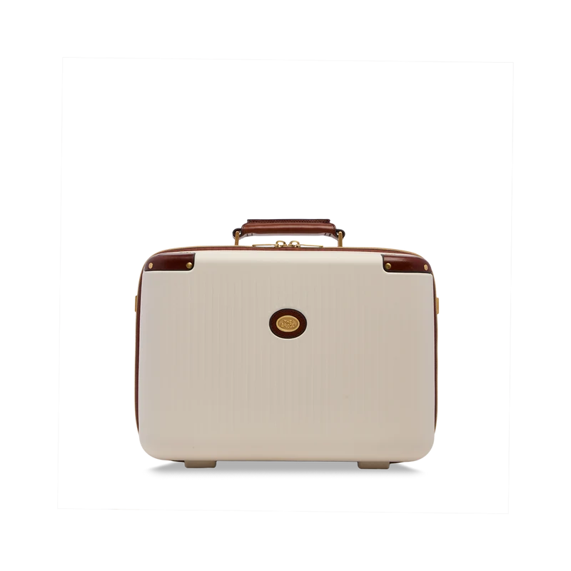 Beauty case in pelle e policarbonato