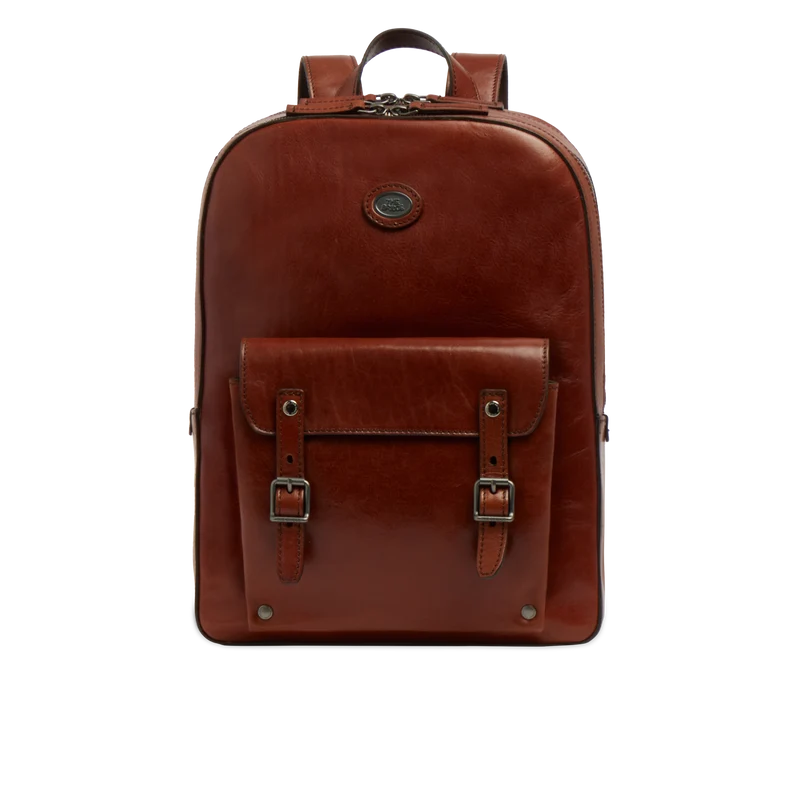 Zaino in pelle porta pc uomo due zip