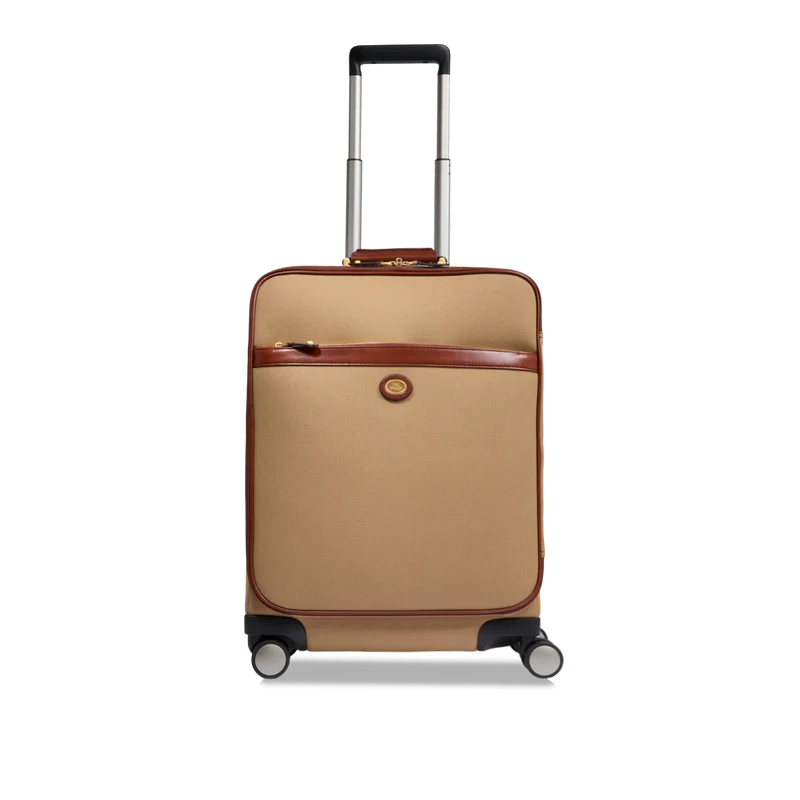 Trolley in pelle e tessuto