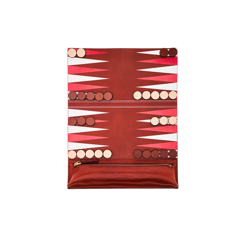 Gioco back gammon in pelle