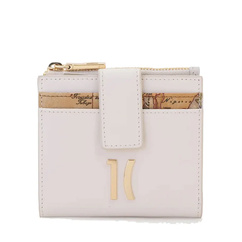 Portafoglio Piccolo Donna 1A Classe Alviero Martini linea Summer Paradise in Pelle Bianco Cotone PQ29