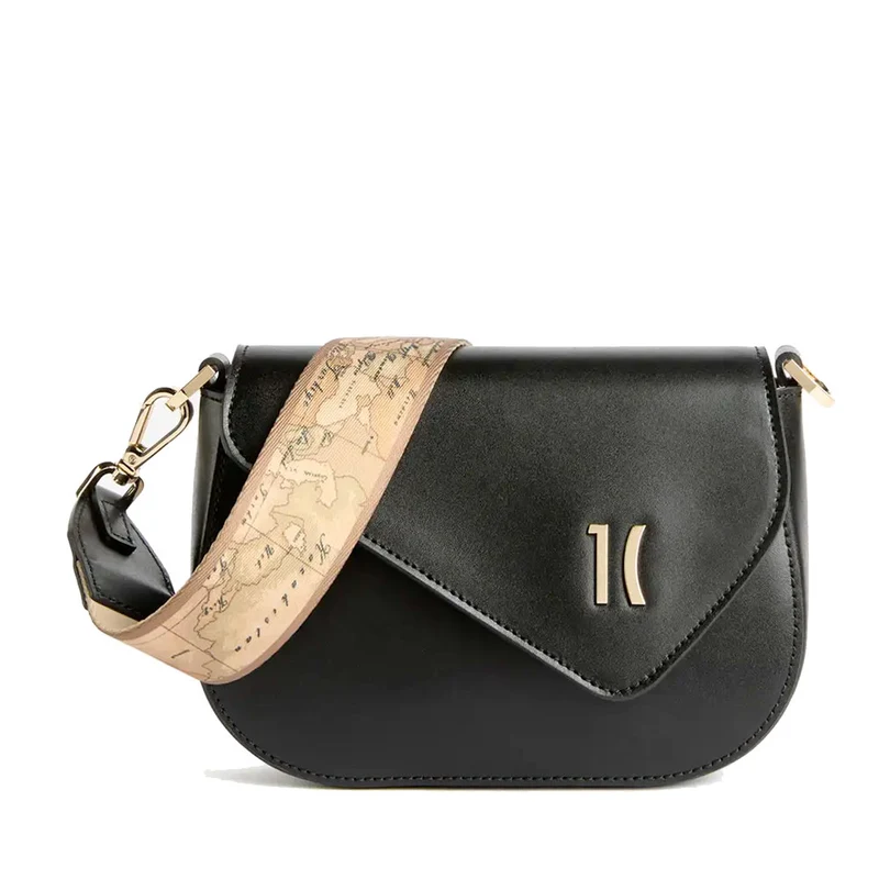 Borsa Donna Tracollina Asimmetrica 1A Classe Alviero Martini linea Summer Paradise in Pelle Nera LF41