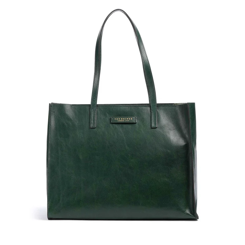 Borsa Donna Shopper THE BRIDGE linea Mirra in Pelle Verde Pino