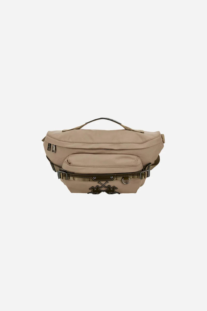 Gürteltasche aus technischem Canvas mit Maxi-Logo – Andean Bum Bag