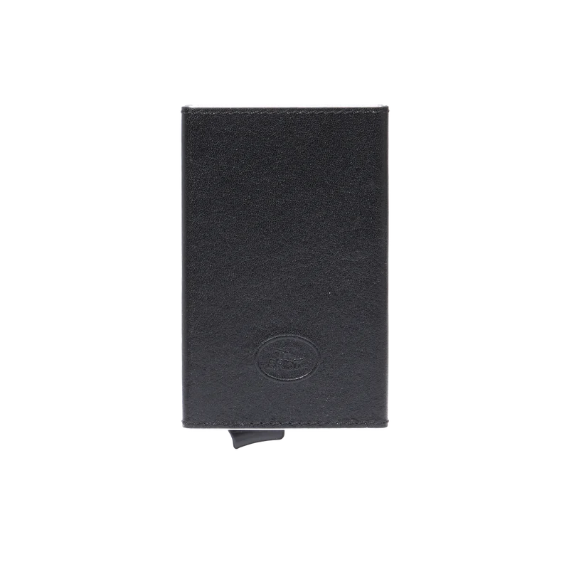 Portacarte in pelle a scatto con protezione rfid